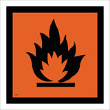 HA022 Highly Flammable Sign with Fire