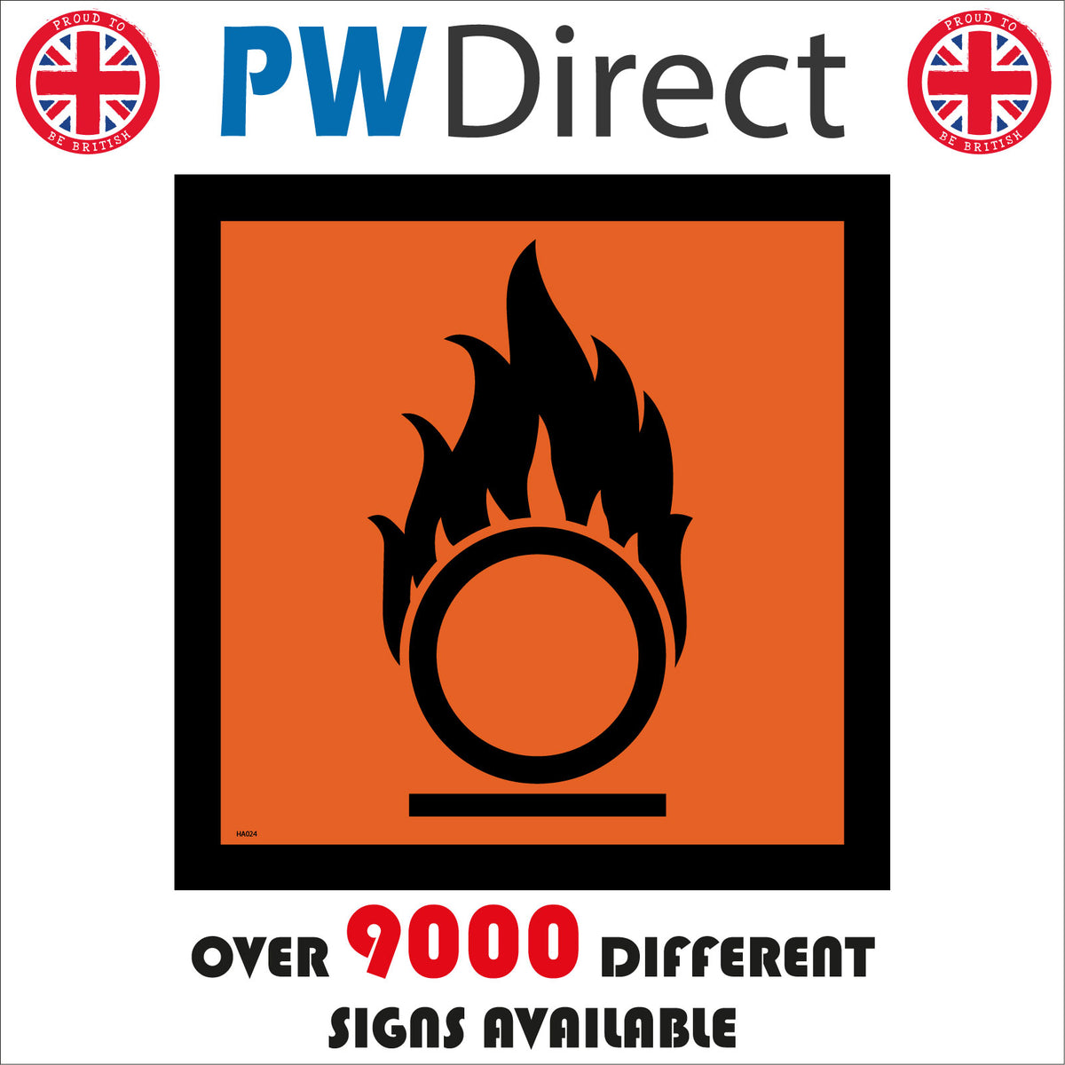 Oxidizing Hazard Sign Sign with Fire Circle – PWDirect