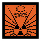 HA025 Radioactive Hazard Sign Sign with Skull & Cross Bones Radiation