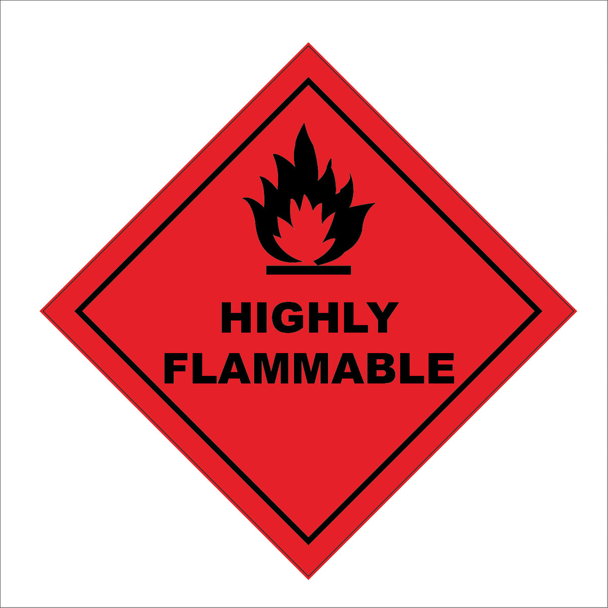 Highly Flammable Sign with Fire – PWDirect