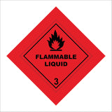 HA035 Flammable Liquid Sign with Fire