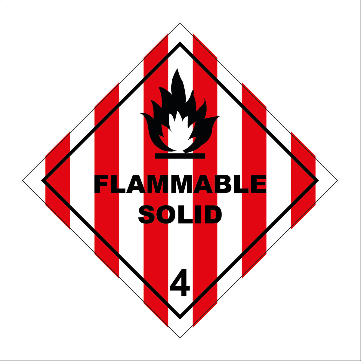 Flamm Solid Flammable Solid Sign with Fire – PWDirect