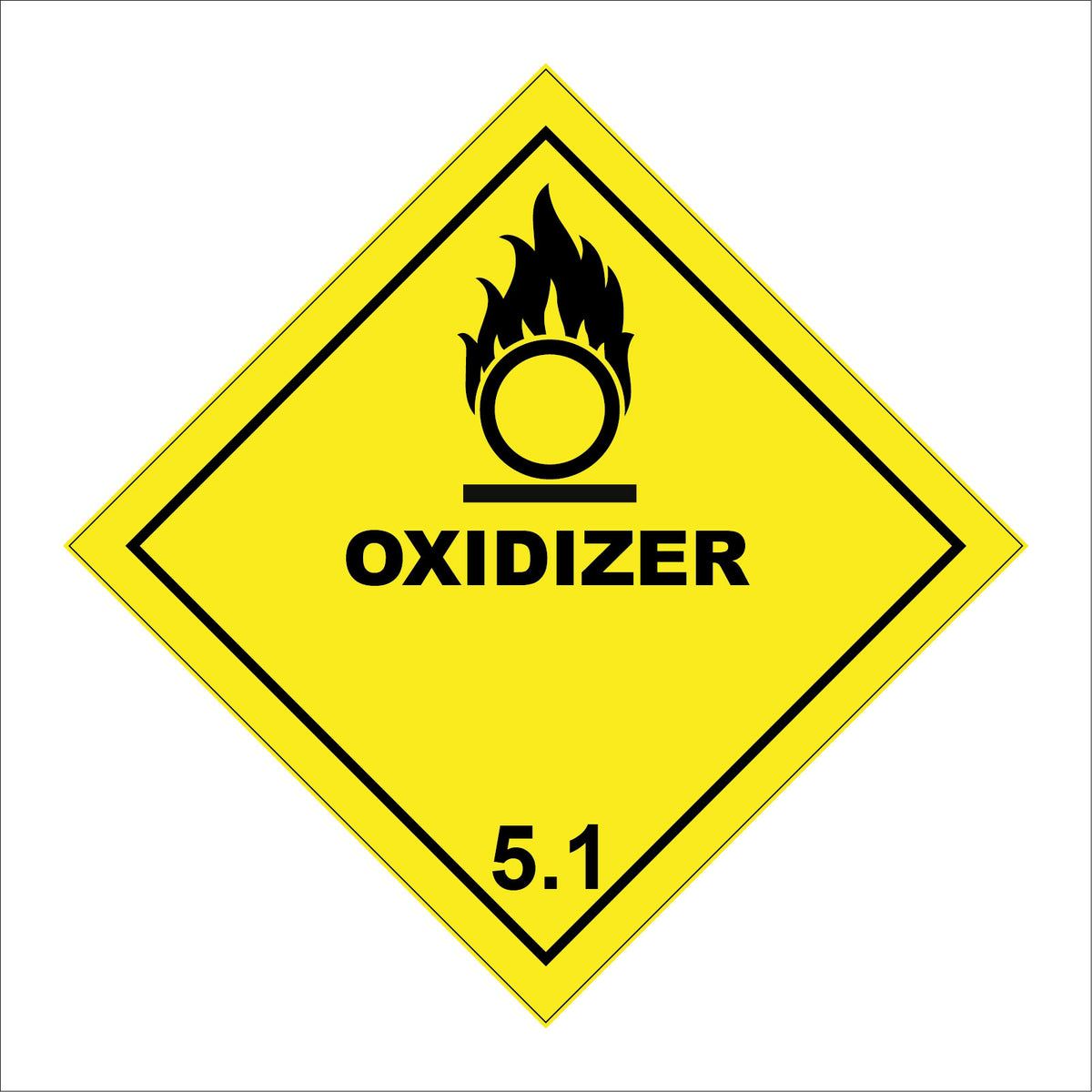 Oxidizer Sign with Fire Circle โ PWDirect