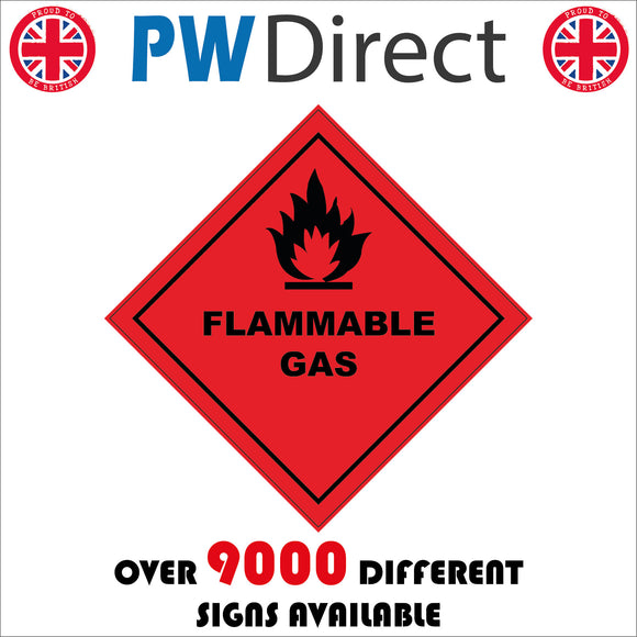 HA054 Flammable Gas Sign with Fire