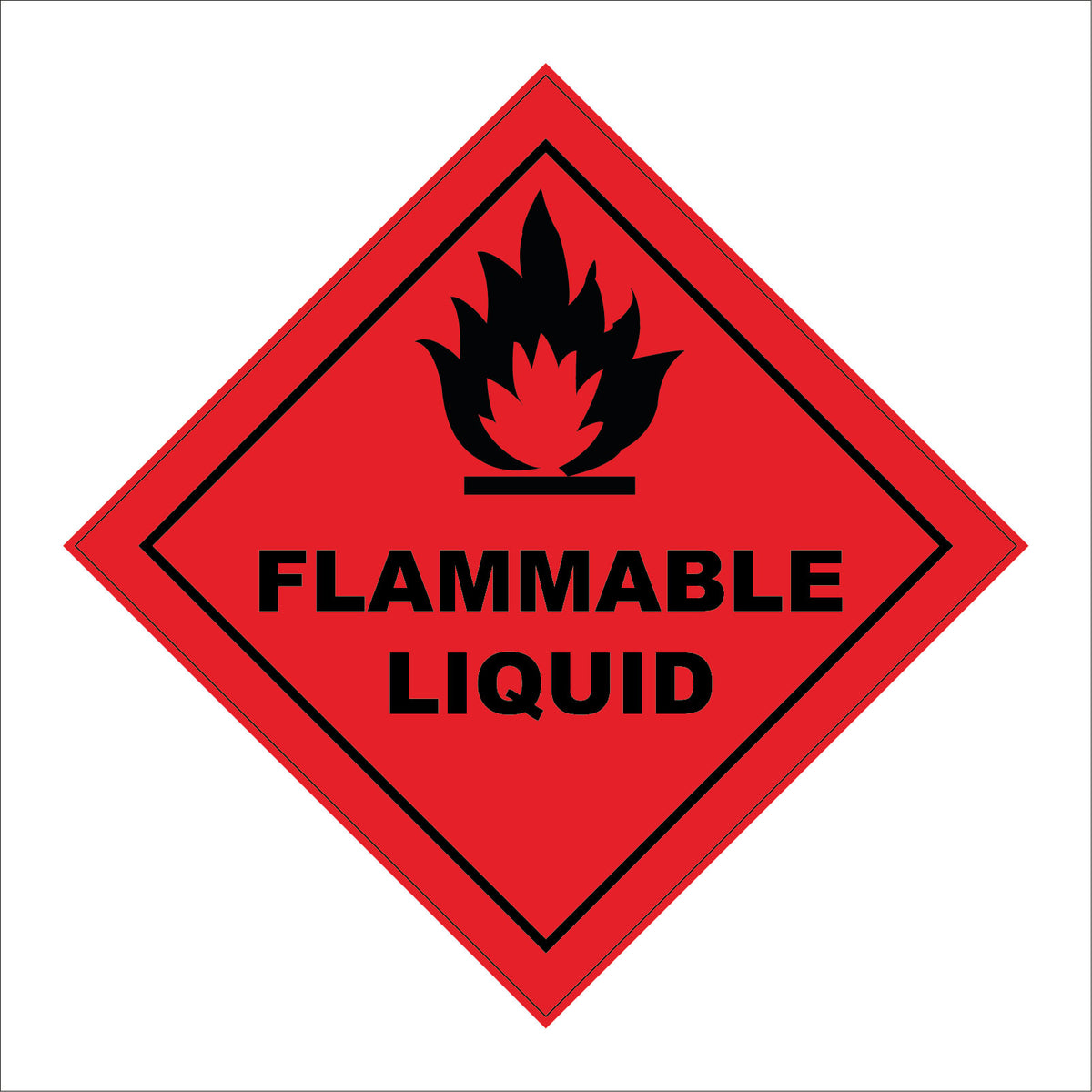 Flammable Liquid Sign with Fire – PWDirect