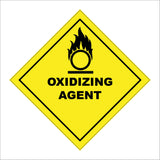 HA061 Oxidizing Agent Sign with Fire Circle