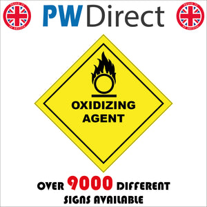 HA061 Oxidizing Agent Sign with Fire Circle