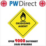 HA061 Oxidizing Agent Sign with Fire Circle