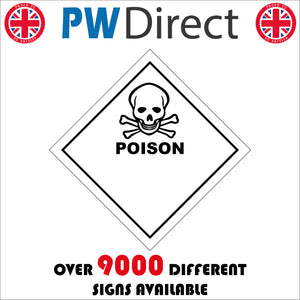 HA062 Poison Sign with Skull & Cross Bones