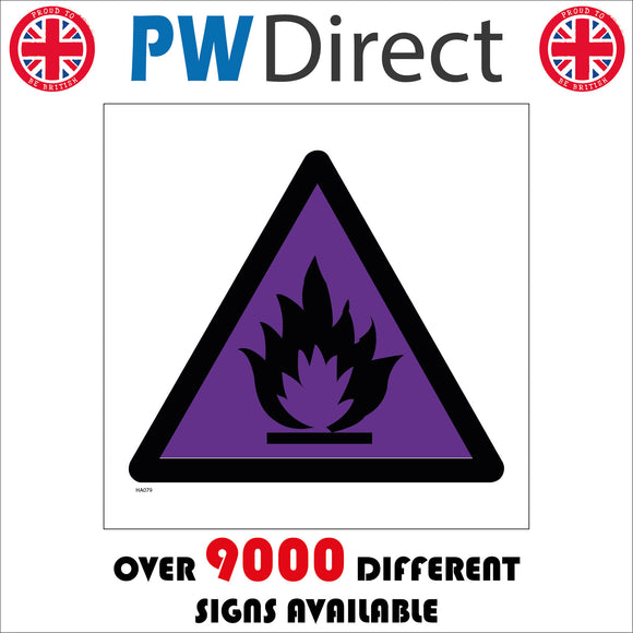 HA079 Fire Hazard Sign Sign with Fire Triangle