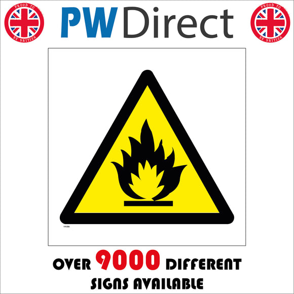 Fire Risk Sign Triangle Fire Hazard Sign Sign with Fire Triangle – PWDirect