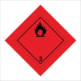HA099 Flammable 3 Sign with Flames