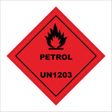 HA108 Petrol Un1203 Sign with Fire