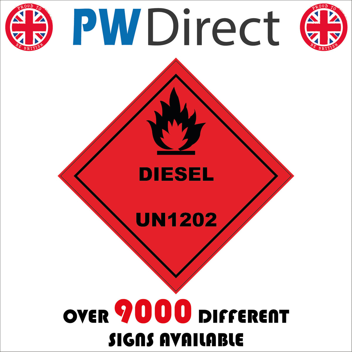 1202 Sticker Diesel Un1202 Sign with Fire – PWDirect