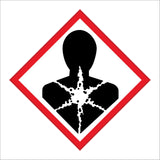 HA123 Health Hazard Black Red Border Diamond