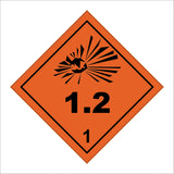 HA140 Explosive Class 1.2 1 Diamond Placard Orange