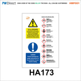 HBP001 Coshh Biological Hazard Highly Flammable LPG Harmful Gas Signs