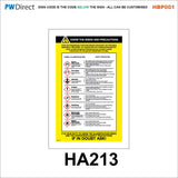 HBP001 Coshh Biological Hazard Highly Flammable LPG Harmful Gas Signs