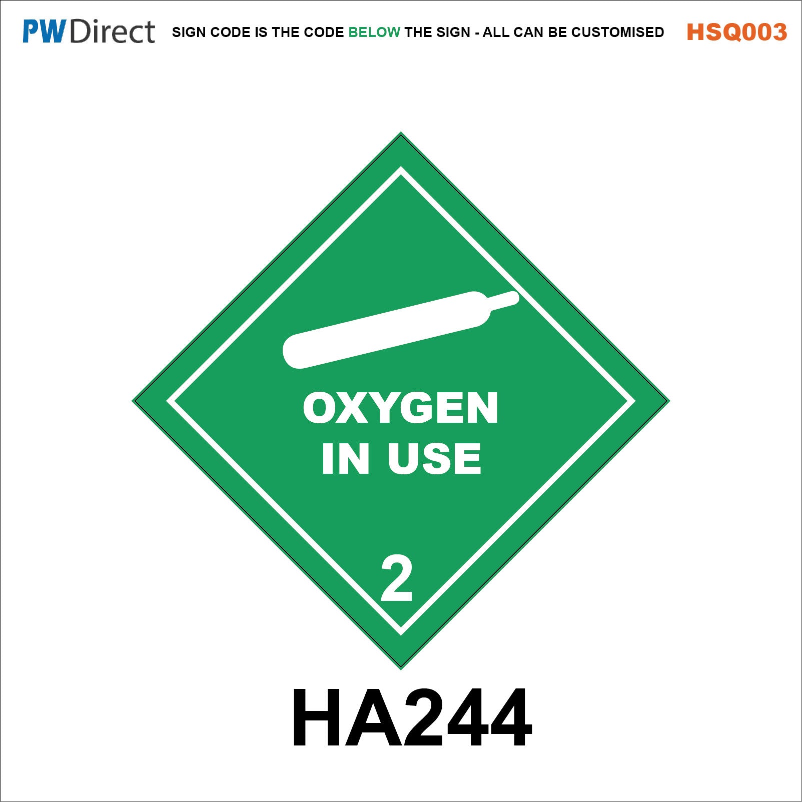 Oxygen Placard Board 1200x900