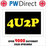 HU156 4 U 2 P 4u2p Sign