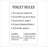 HU344 Toilet Rules Ladies Gentlemen Sign