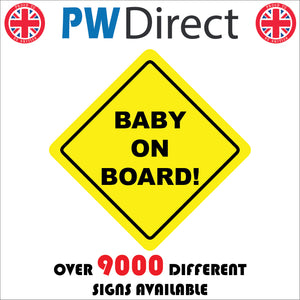 HU348 Baby On Board Yellow Car Warning Distance