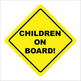 HU350 Children On Board Car Yellow Distance Warning Diamond