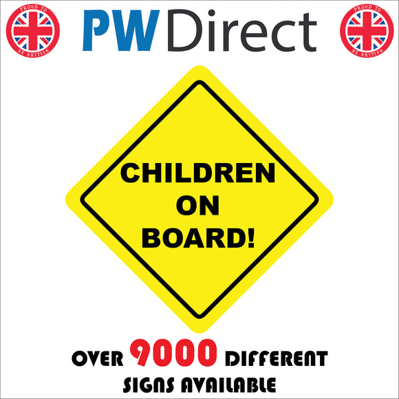 HU350 Children On Board Car Yellow Distance Warning Diamond