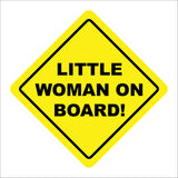 HU352 Little Woman On Board Princess Child Safety Warning Distance