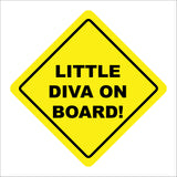 HU355 Little Diva On Board Madam Yellow Car Safety Distance Diamond