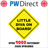 HU355 Little Diva On Board Madam Yellow Car Safety Distance Diamond