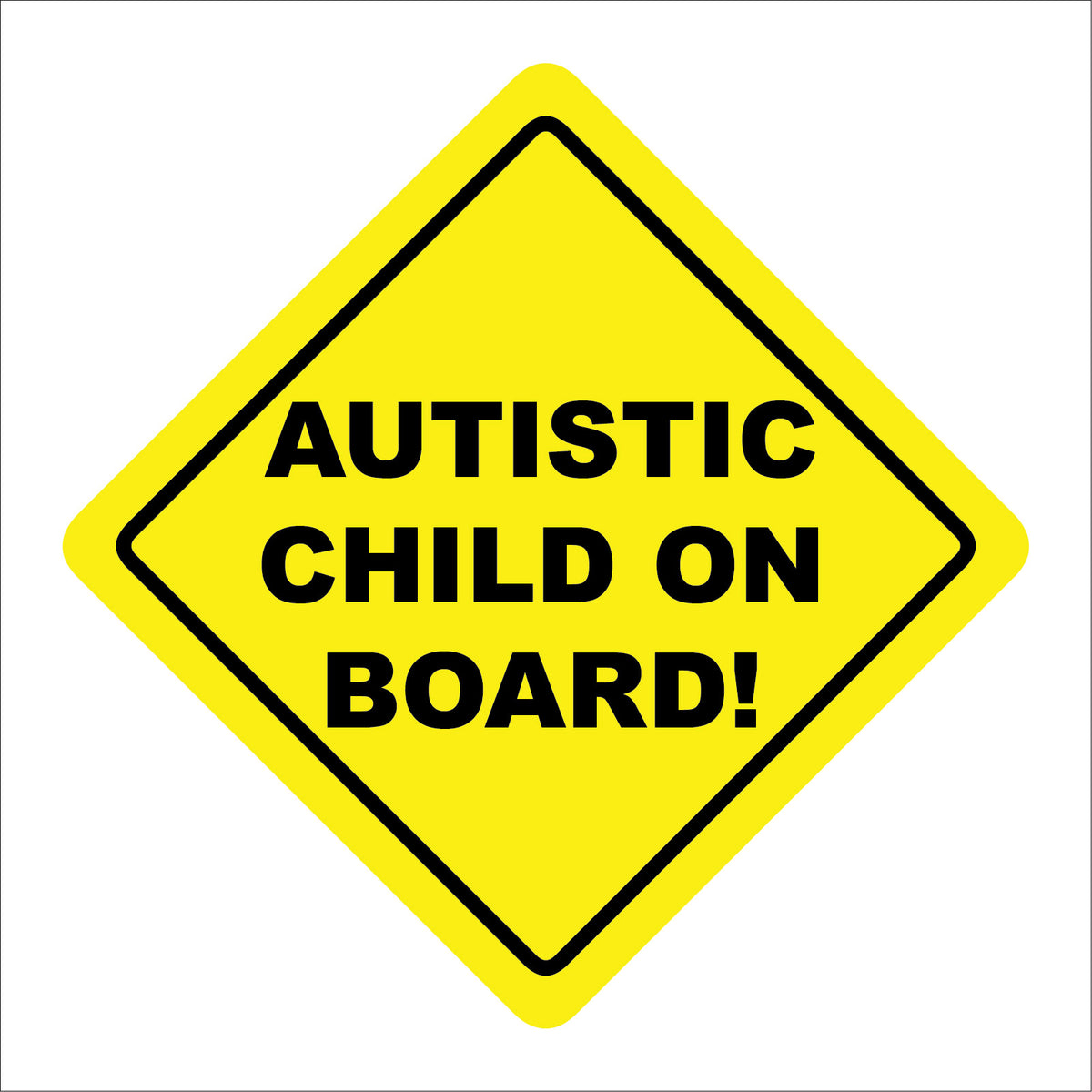 Autistic Child On Board Safety Distance Car Yellow Diamond – PWDirect