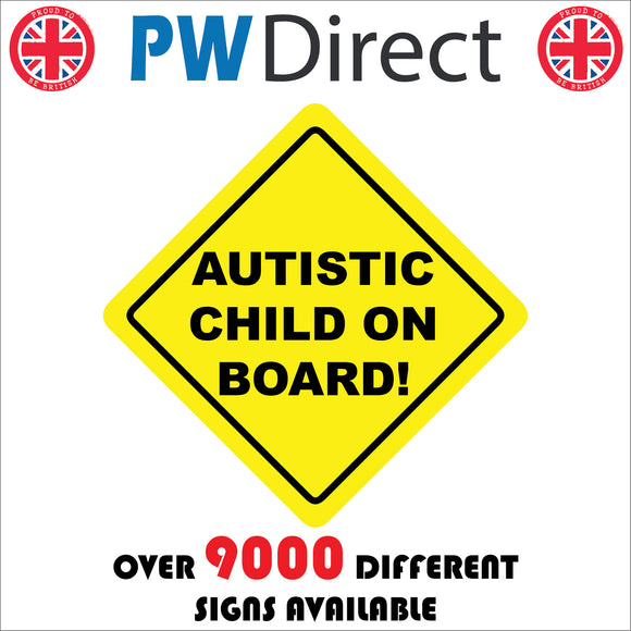 HU362 Autistic Child On Board Safety Distance Car Yellow Diamond