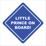 HU371 Little Prince on Board Blue Safety Warning Car Distance Diamond