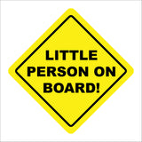 HU405 Little Person On Board Yellow Black Diamond Display Badge