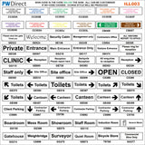 AILL003 Made To Order Plaques Canteen Entrance Site Office Arrows