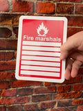 FI128 Fire Marshals Sign with Fire