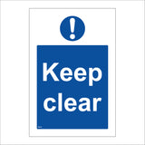 MA012 Keep Clear Sign with Exclamation Mark