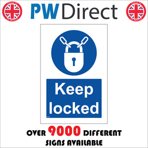 MA014 Keep Locked Sign with Padlock Chain