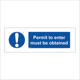 MA028 Permit To Enter Must Be Obtained Sign with Exclamation Mark