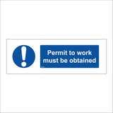 MA030 Permit To Work Must Be Obtained Sign with Exclamation Mark