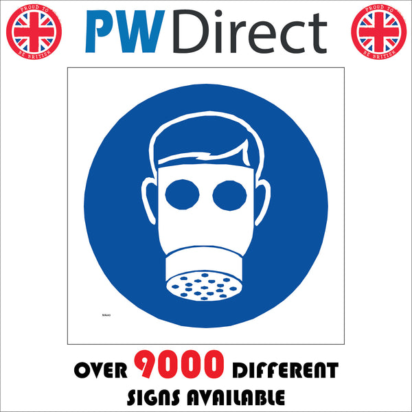 Gas Mask Safety Sign