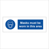 MA048 Masks Must Be Worn In This Area Sign with Face Mask