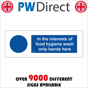 MA050 In The Interests Of Food Hygiene Wash Only Hands Here Sign with Hands Tap Water
