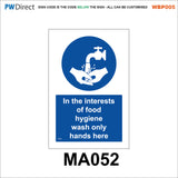 AWBP005 Custom Sign Made To Order Wash Hands Food Preparation Hygiene