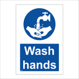 MA058 Wash Hands Sign with Hands Tap Water
