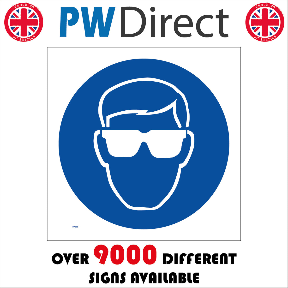 Eye Protection Sign with Face Glasses – PWDirect