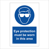 MA067 Eye Protection Must Be Worn In This Area Sign with Face Glasses