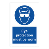 MA068 Eye Protection Must Be Worn Sign with Face Glasses