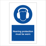 MA071 Hearing Protection Must Be Worn Sign with Face Ear Protectors